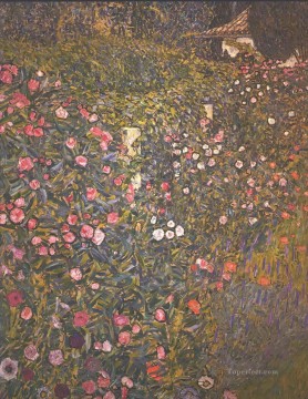 フラワーズ Painting - イタリアの園芸風景 グスタフ クリムト 印象派 花